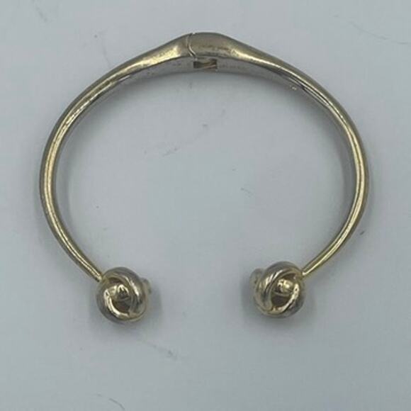 Kate Spade NY Clamper Bracelet Knots Gold Tone Open Cuff - Picture 1 of 6